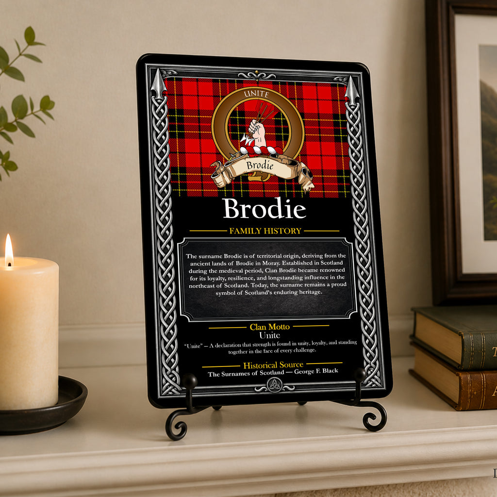 Scottish Family History Metal Sign – Brown Crest