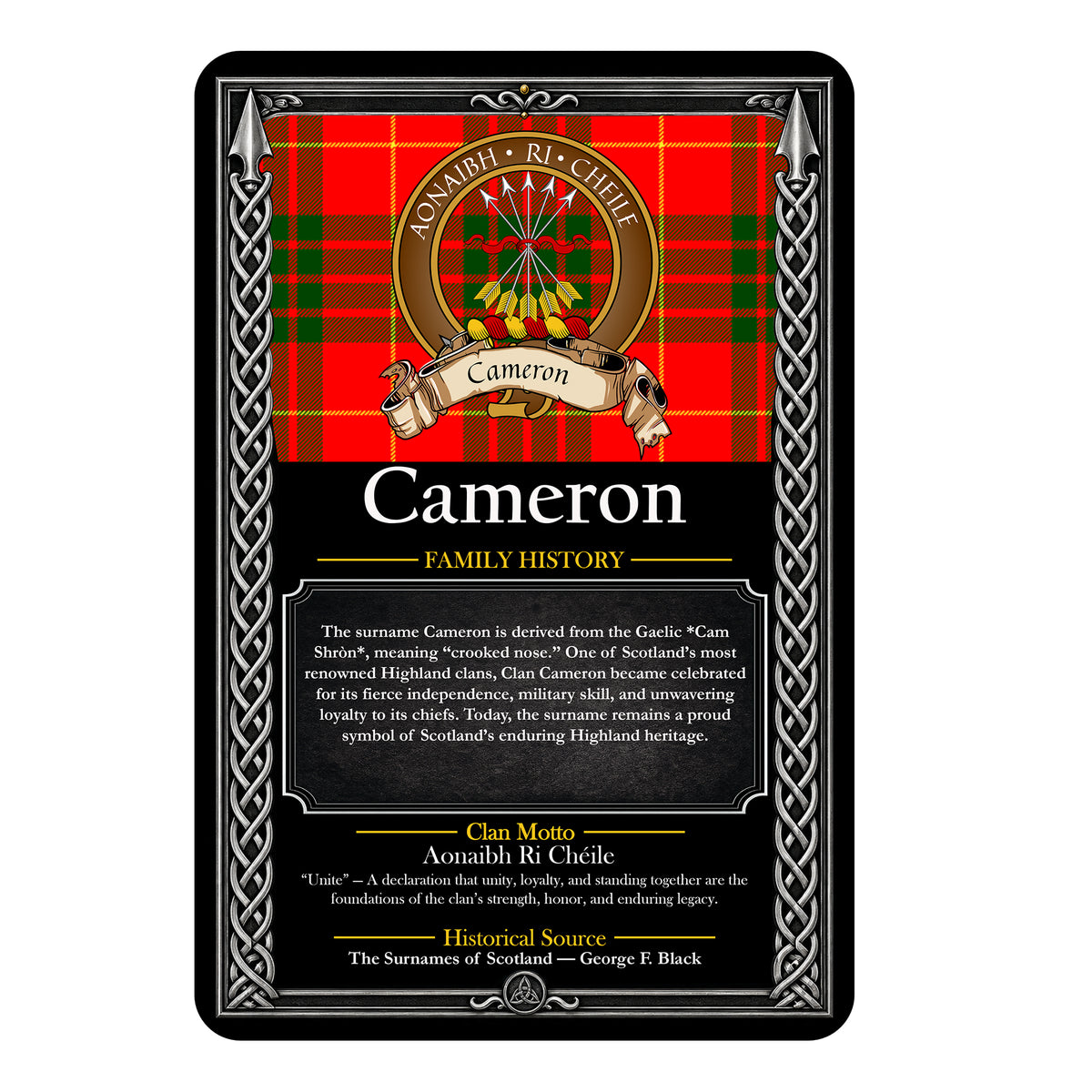 Scottish Family History Metal Sign – Brown Crest