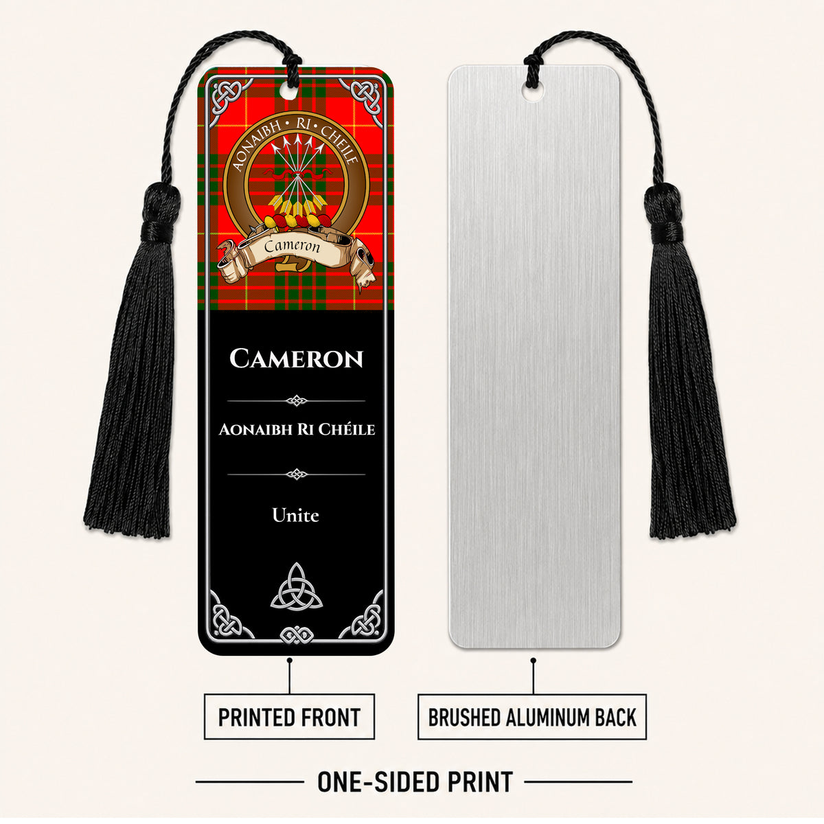 Scottish Clan Crest Metal Bookmarks - Brown Set of 2