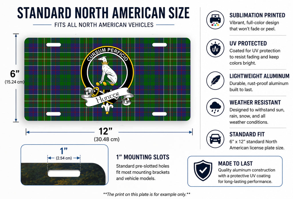 Scottish Clan Crest Auto License Plate – Black Crest Design