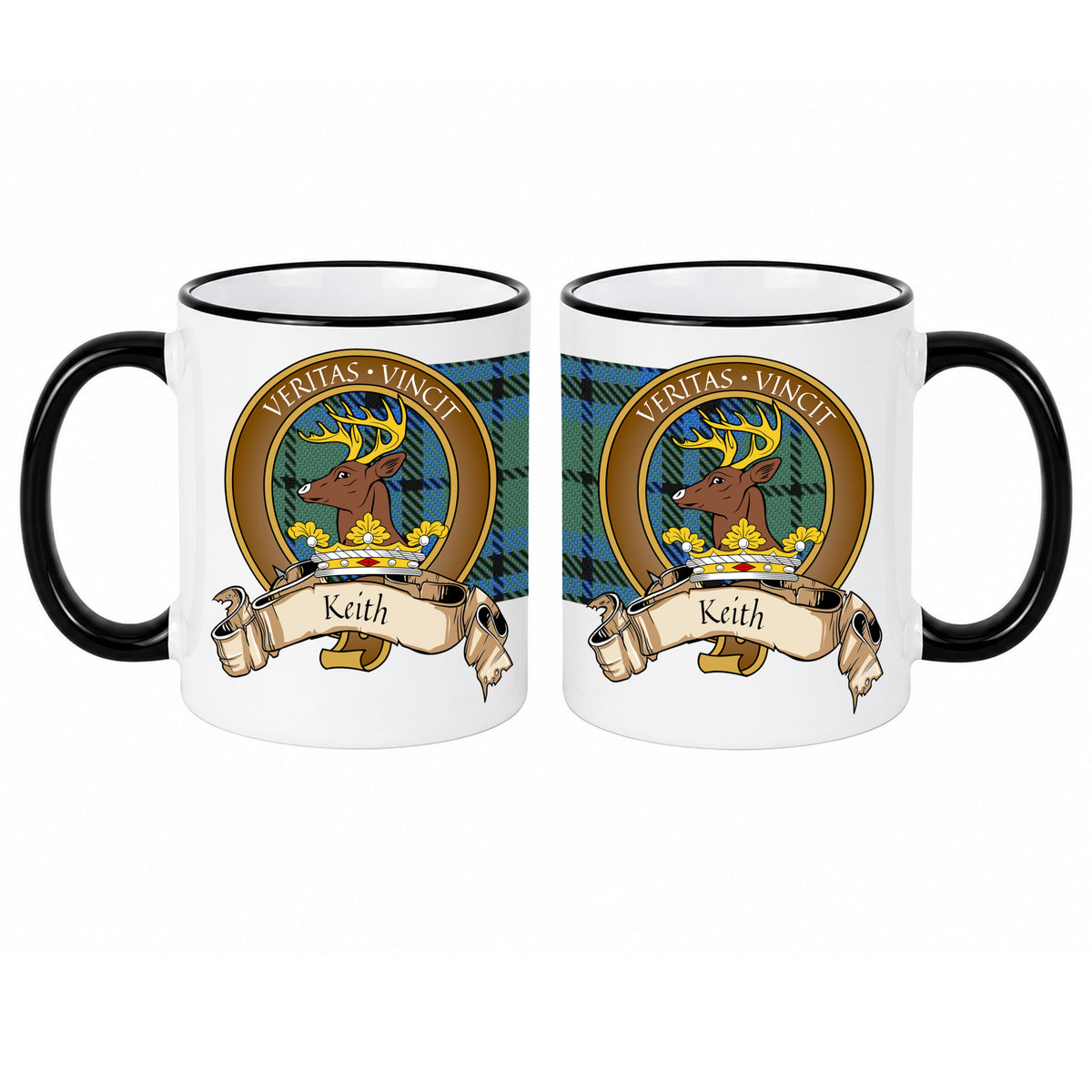 Scottish Clan Crest 11 oz Mugs – Brown Crest Design | Set of 2