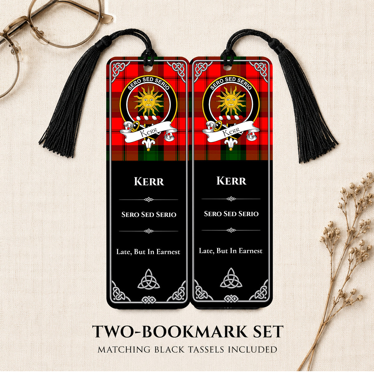 Scottish Clan Crest Metal Bookmarks – Black Set of 2