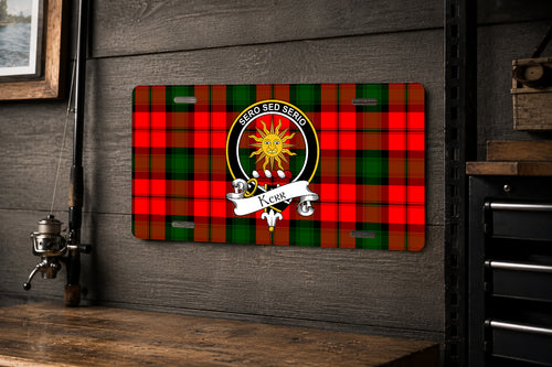 Scottish Clan Crest Auto License Plate – Black Crest Design