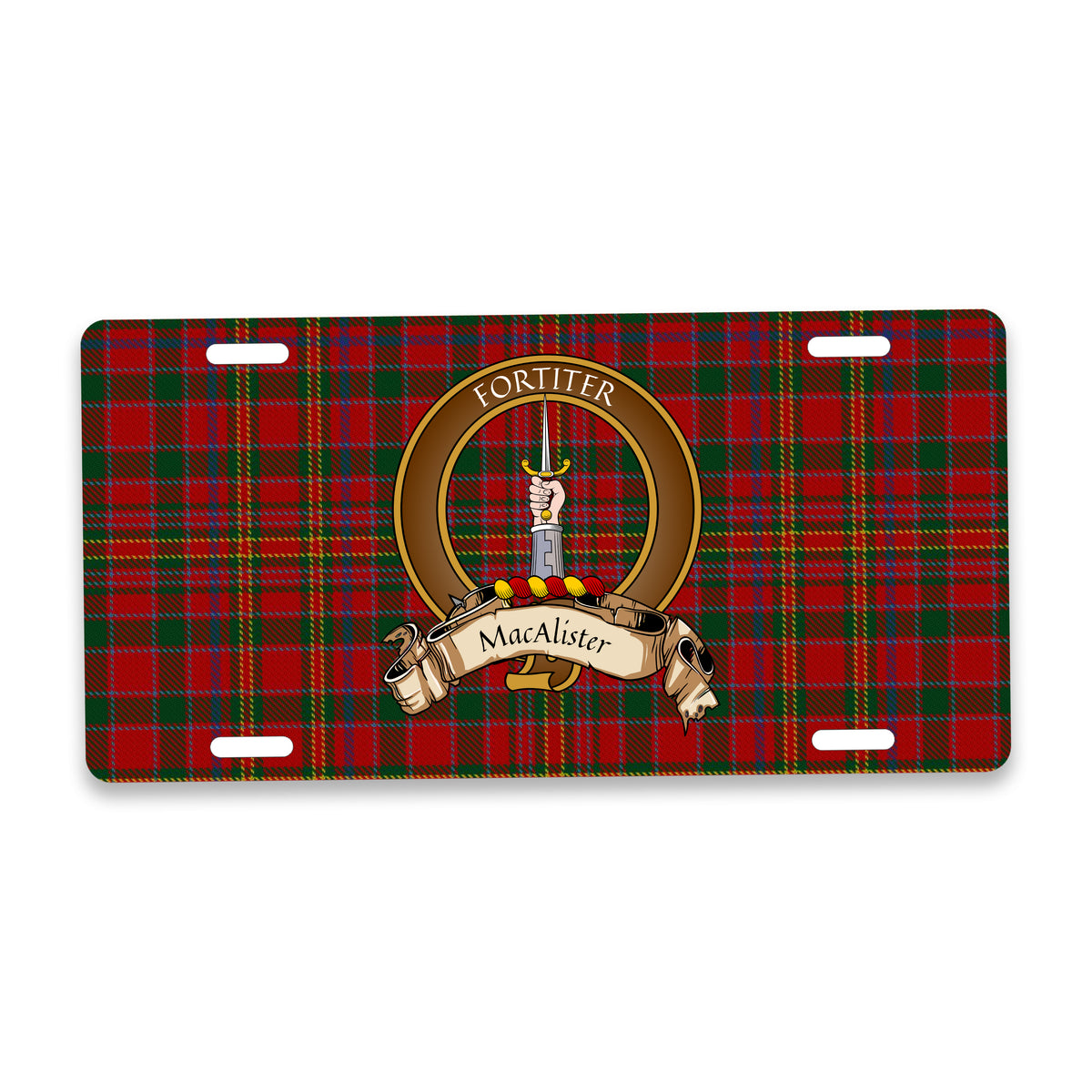 Scottish Clan Crest Auto License Plate – Brown Crest Design