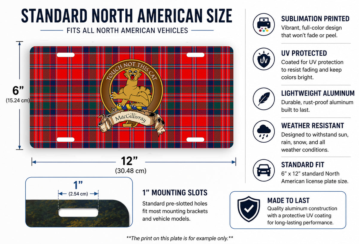 Scottish Clan Crest Auto License Plate – Brown Crest Design