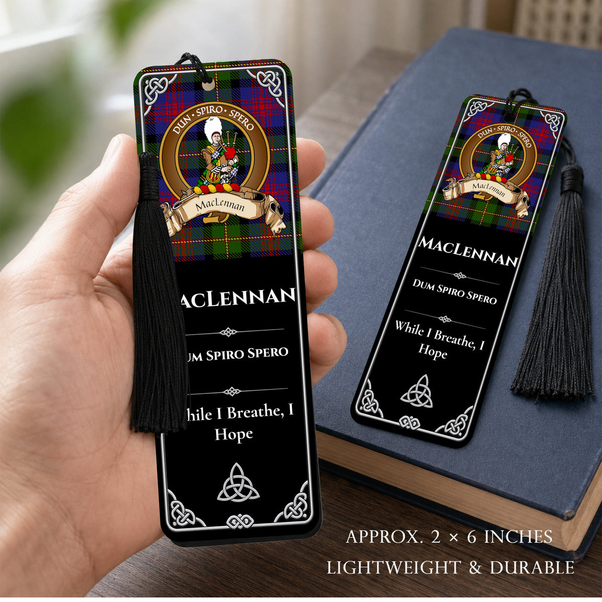 Scottish Clan Crest Metal Bookmarks - Brown Set of 2