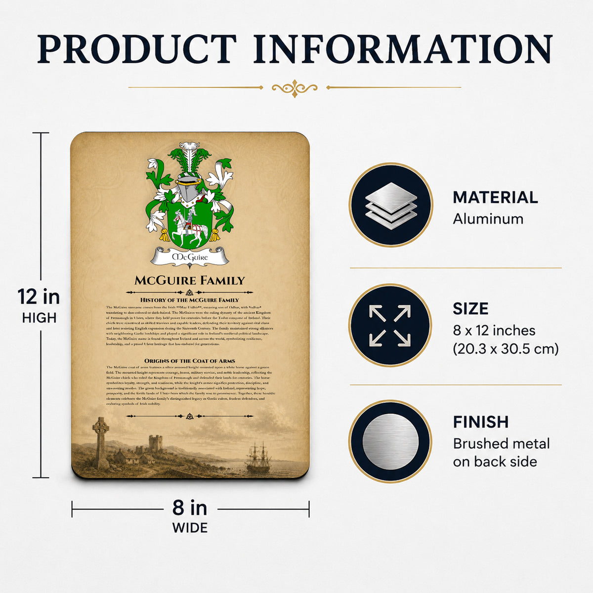 Irish Family History Metal Sign