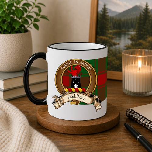Scottish Clan Crest 11 oz Mugs – Brown Crest Design | Set of 2