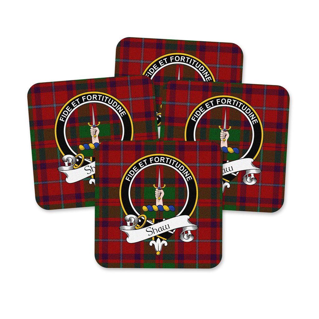 Scottish Clan Crest Rubber Coasters - Black Design Set of 4