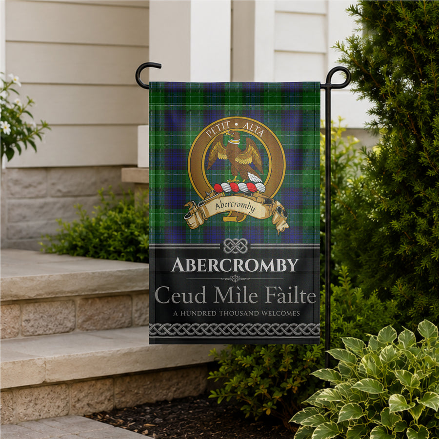 Abercromby Scottish Clan Crest Garden Flag - Brown Design