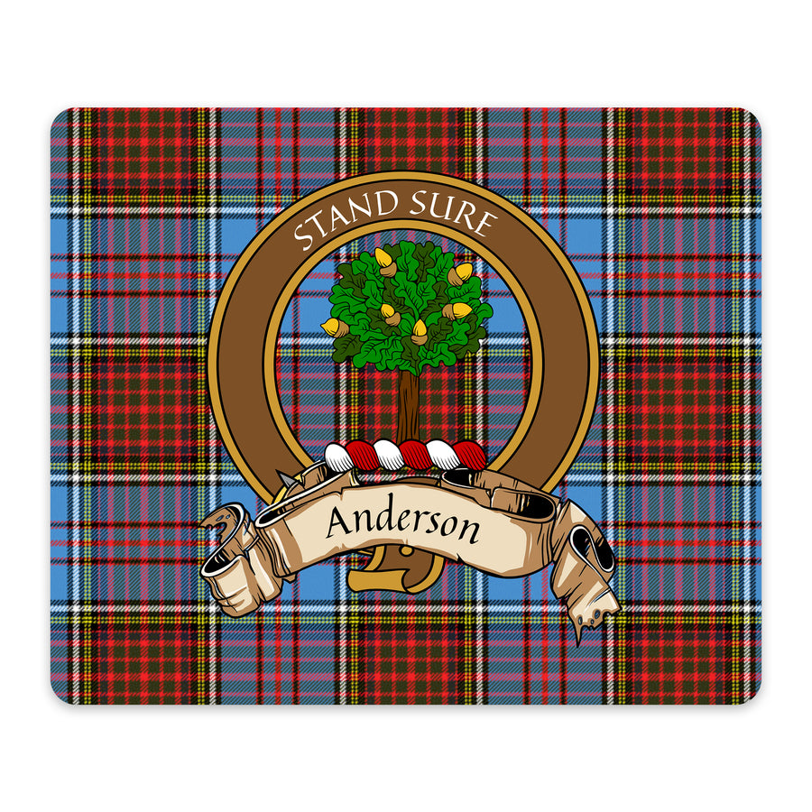Anderson Scottish Clan Crest Mouse Pad – Brown Crest Design