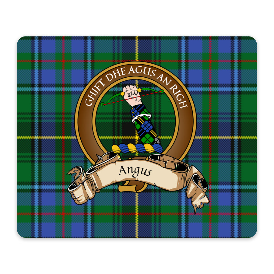 Angus Scottish Clan Crest Mouse Pad – Brown Crest Design