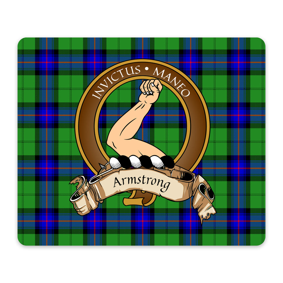 Armstrong Scottish Clan Crest Mouse Pad – Brown Crest Design