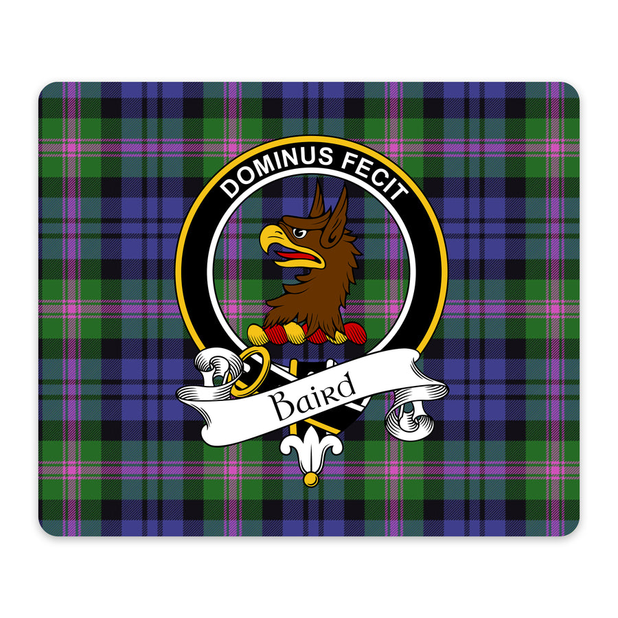 Baird Scottish Clan Crest Mouse Pad – Black Crest Design
