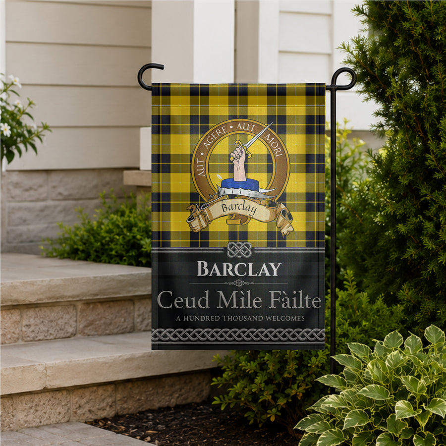 Barclay Scottish Clan Crest Garden Flag - Brown Design