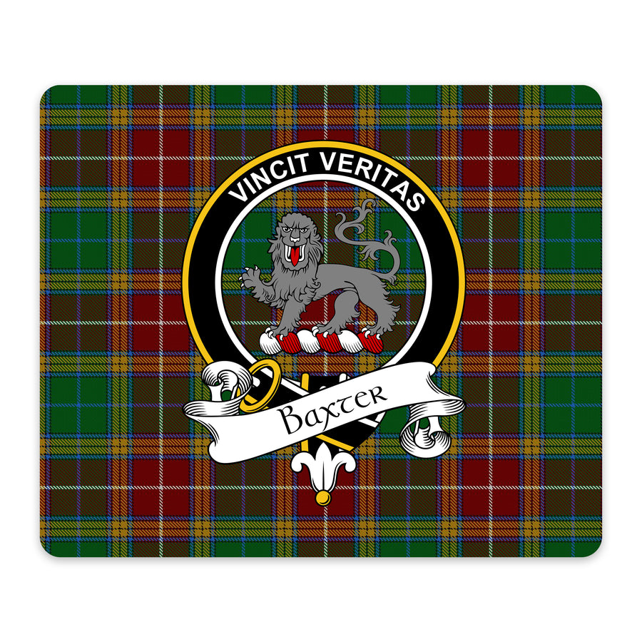 Baxter Scottish Clan Crest Mouse Pad – Black Crest Design