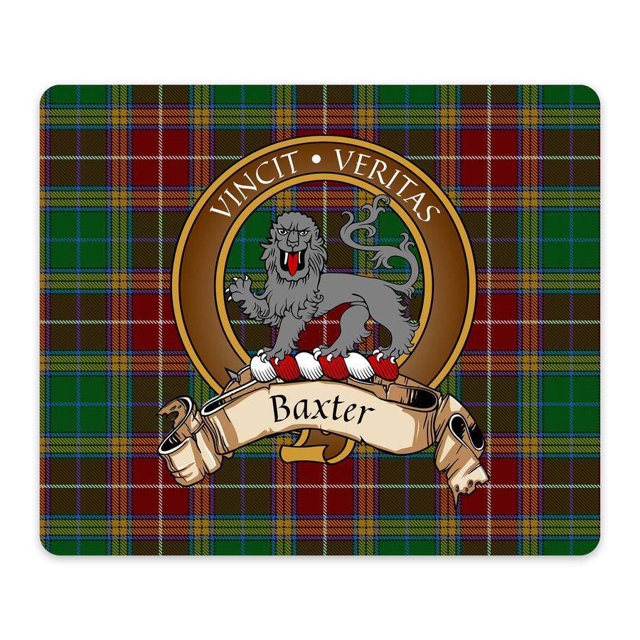 Baxter Scottish Clan Crest Mouse Pad – Brown Crest Design