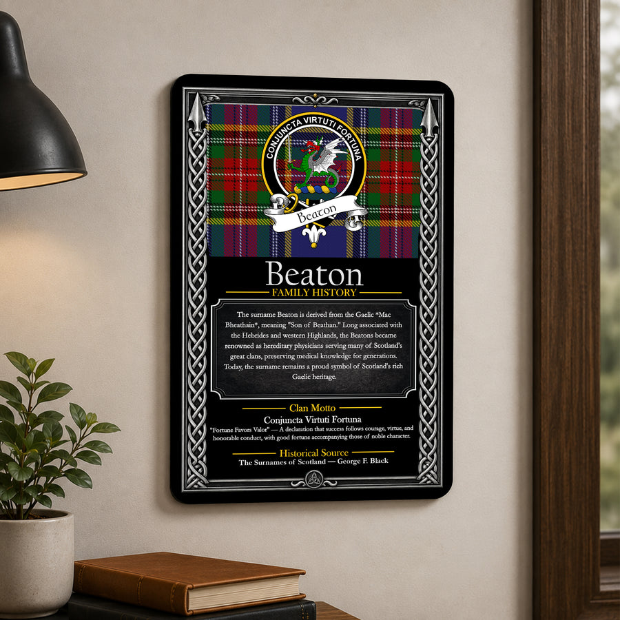 Beaton Scottish Family History Metal Sign