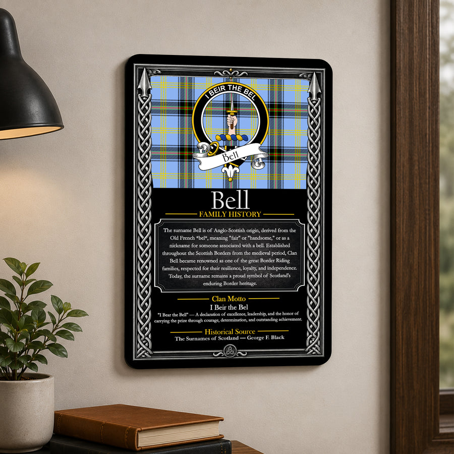 Bell Scottish Family History Metal Sign