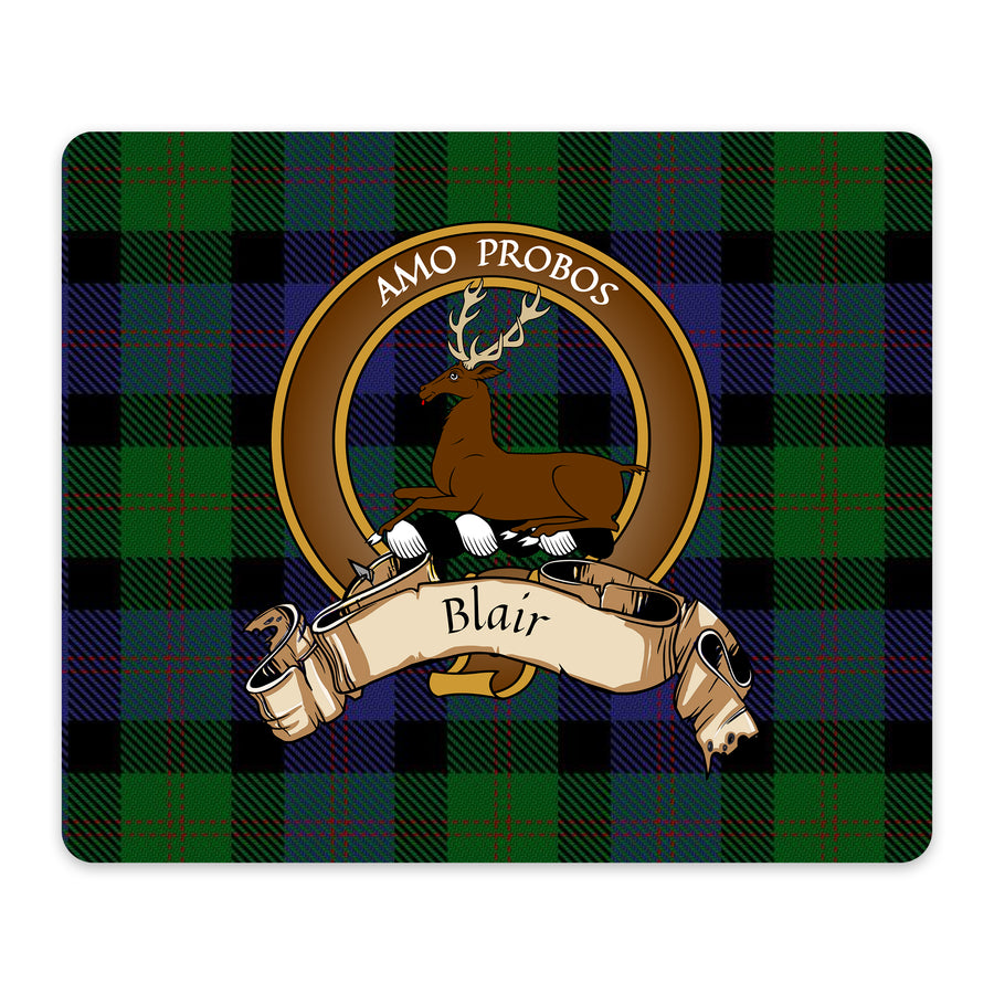 Blair Scottish Clan Crest Mouse Pad – Brown Crest Design