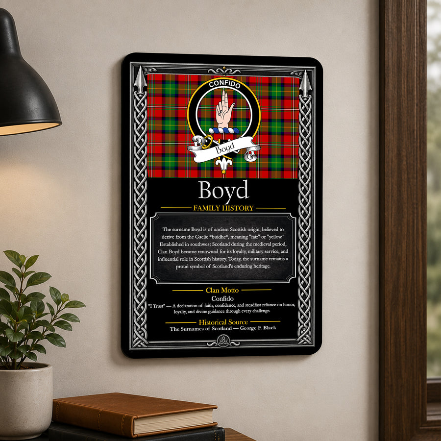 Boyd Scottish Family History Metal Sign