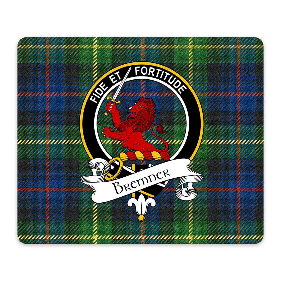 Bremner Scottish Clan Crest Mouse Pad – Black Crest Design