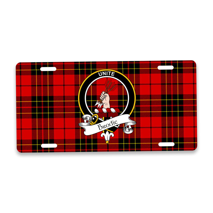 Brodie Scottish Clan Crest Auto License Plate – Black Crest Design