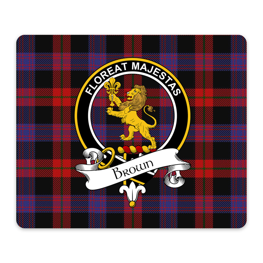 Brown Scottish Clan Crest Mouse Pad – Black Crest Design