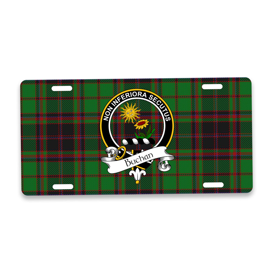 Buchan Scottish Clan Crest Auto License Plate – Black Crest Design