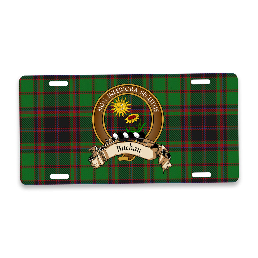 Buchan Scottish Clan Crest Auto License Plate – Brown Crest Design