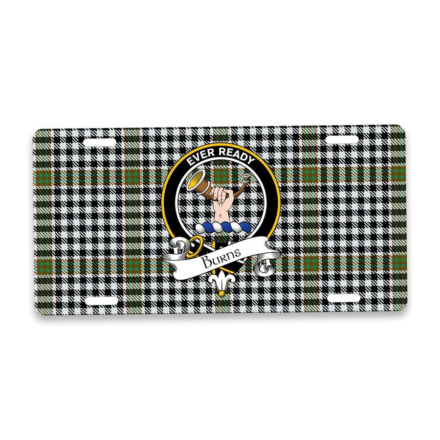 Burns Scottish Clan Crest Auto License Plate – Black Crest Design