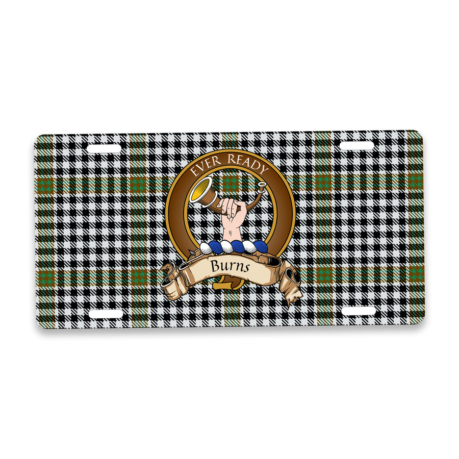 Burns Scottish Clan Crest Auto License Plate – Brown Crest Design