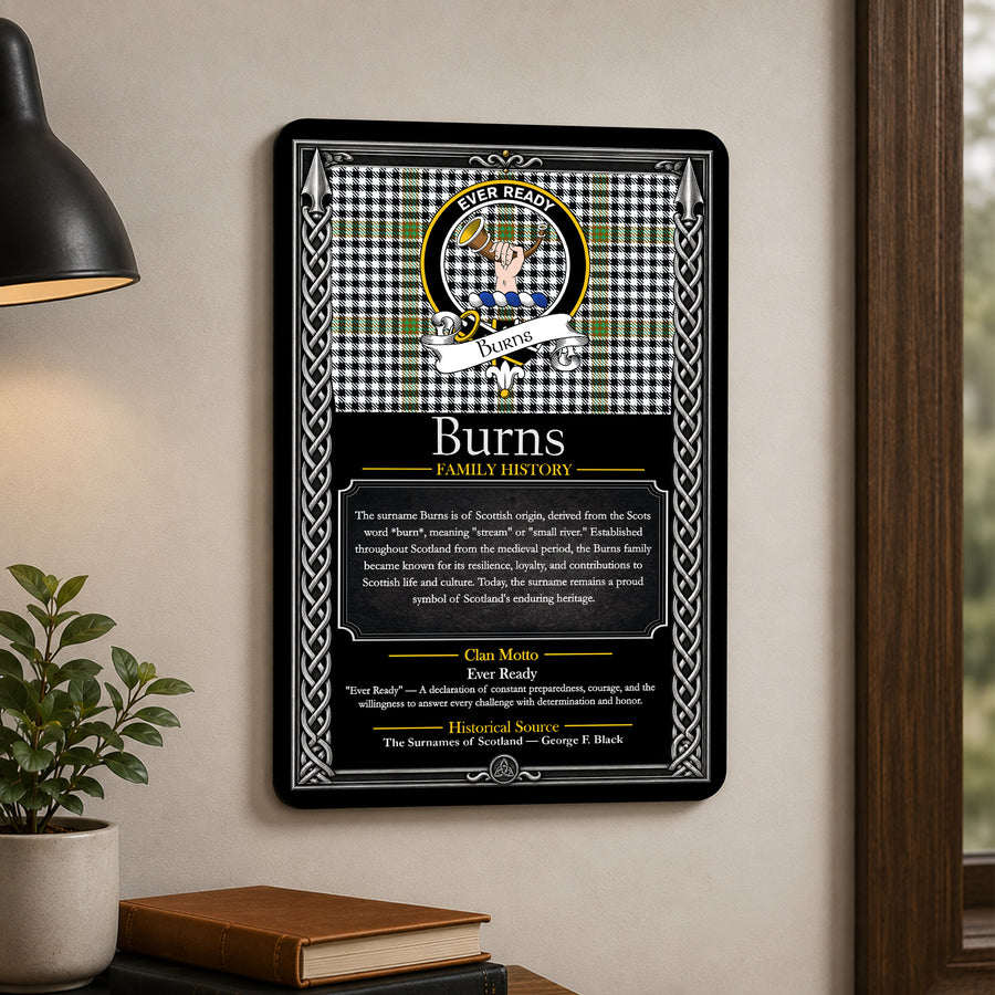 Burns Scottish Family History Metal Sign