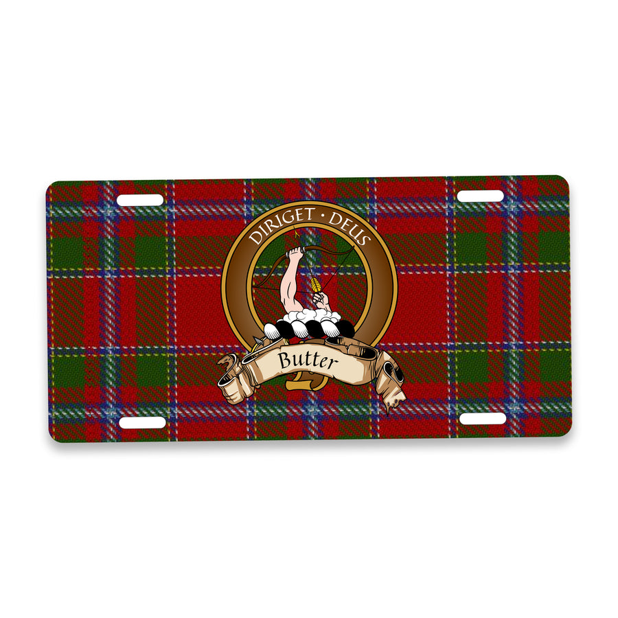 Butter Scottish Clan Crest Auto License Plate – Brown Crest Design