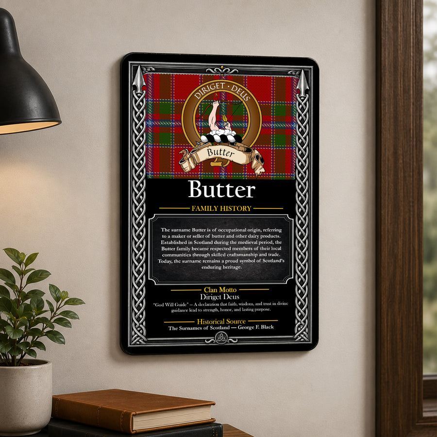 Butter Scottish Family History Metal Sign – Brown Crest