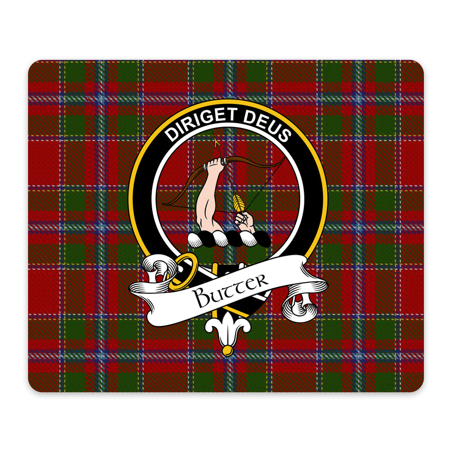 Butter Scottish Clan Crest Mouse Pad – Black Crest Design