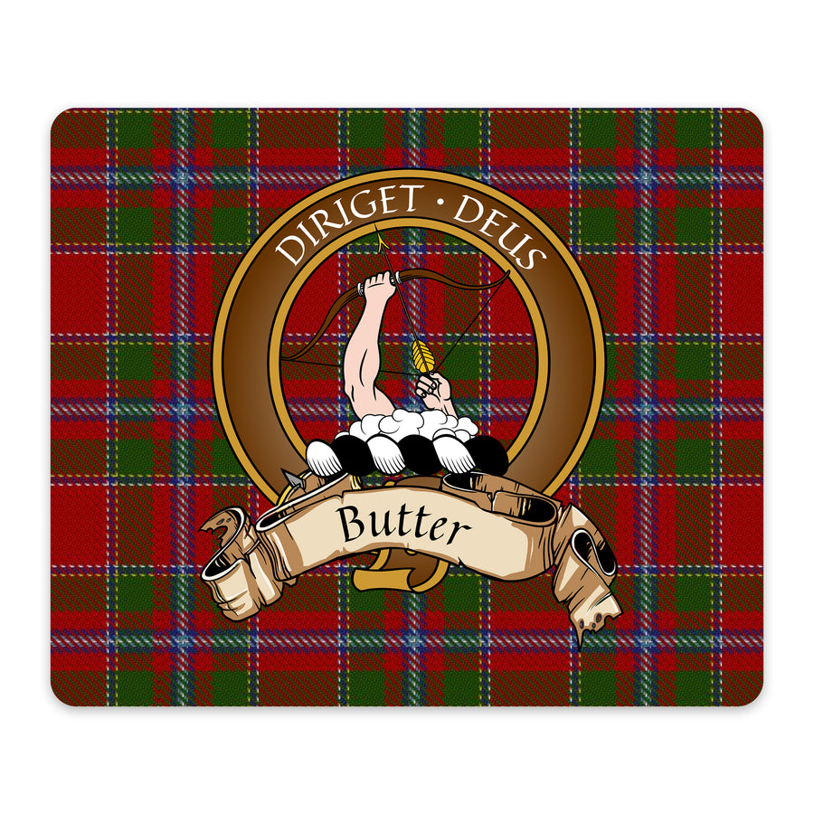 Butter Scottish Clan Crest Mouse Pad – Brown Crest Design