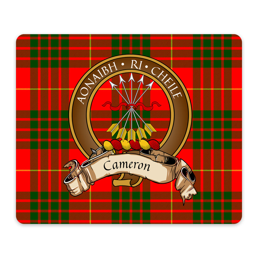 Cameron Scottish Clan Crest Mouse Pad – Brown Crest Design