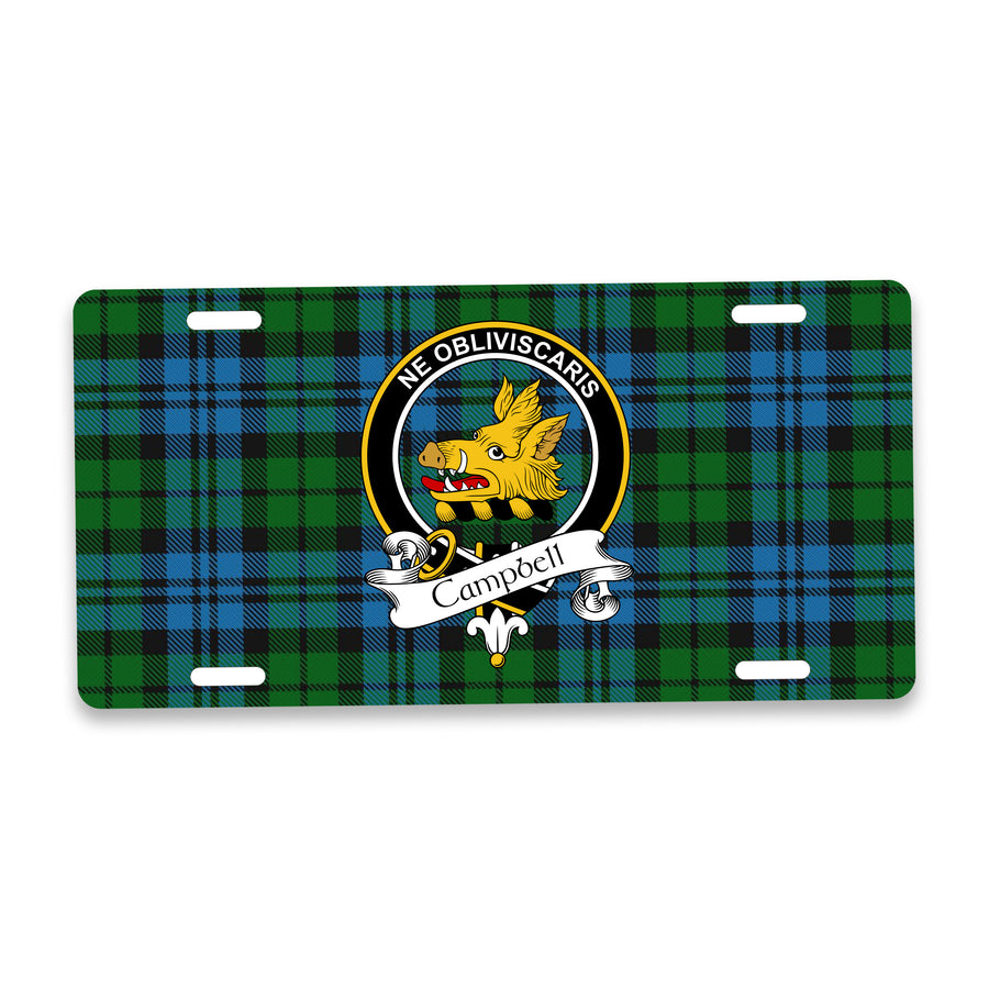 Campbell Scottish Clan Crest Auto License Plate – Black Crest Design