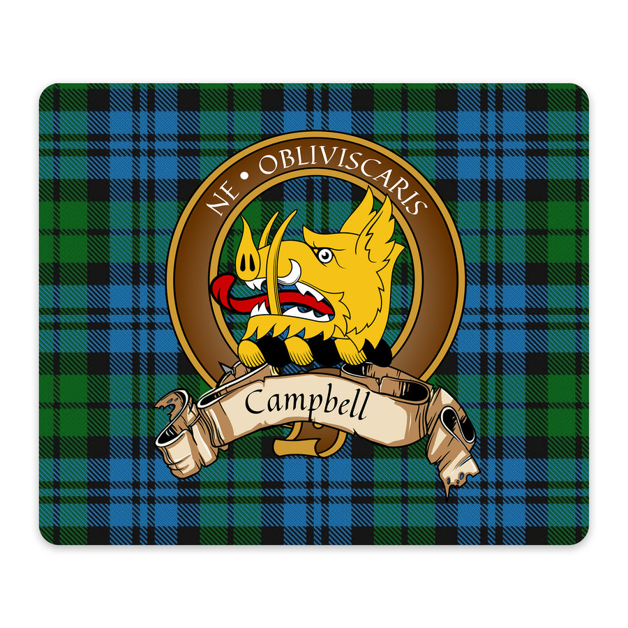 Campbell Scottish Clan Crest Mouse Pad – Brown Crest Design