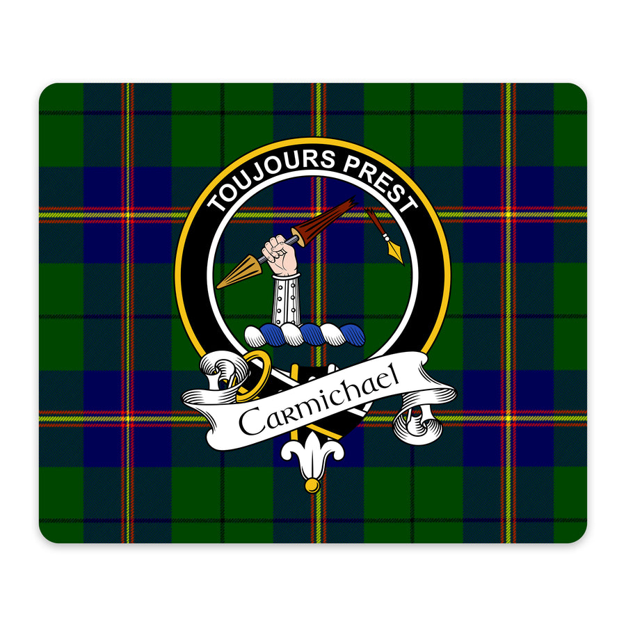 Carmichael Scottish Clan Crest Mouse Pad – Black Crest Design