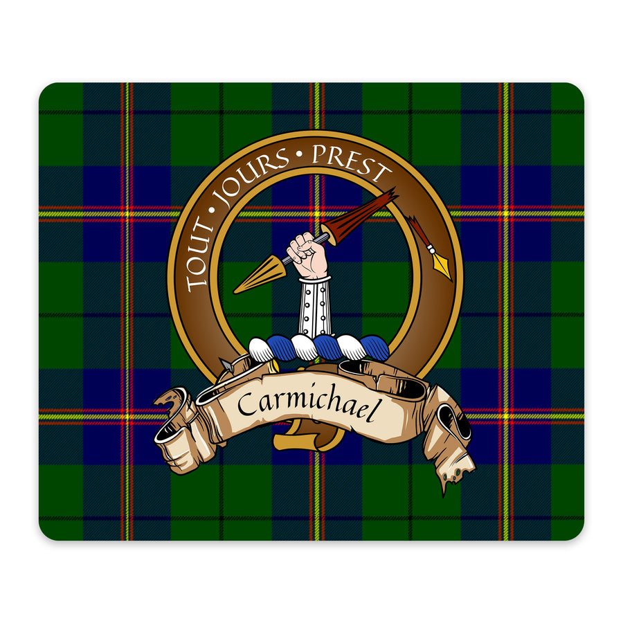 Carmichael Scottish Clan Crest Mouse Pad – Brown Crest Design