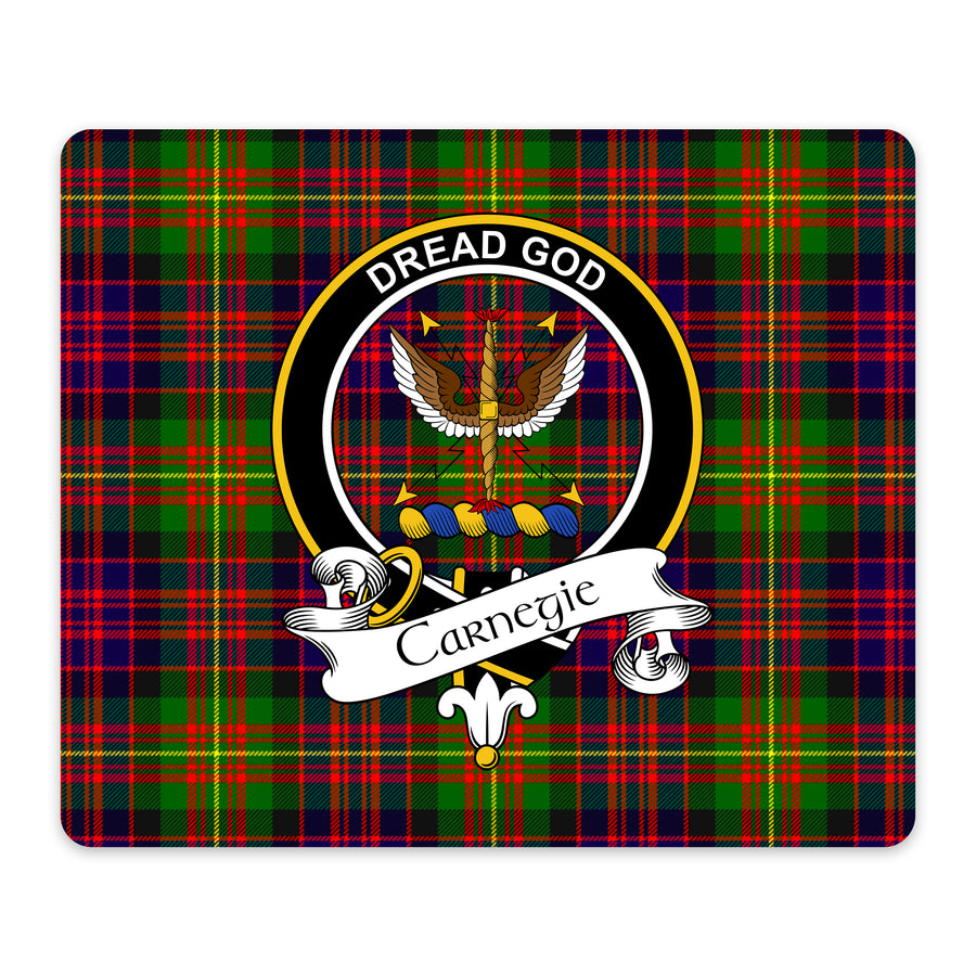 Carnegie Scottish Clan Crest Mouse Pad – Black Crest Design