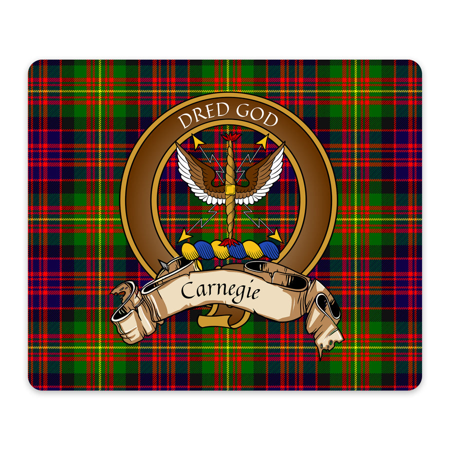 Carnegie Scottish Clan Crest Mouse Pad – Brown Crest Design
