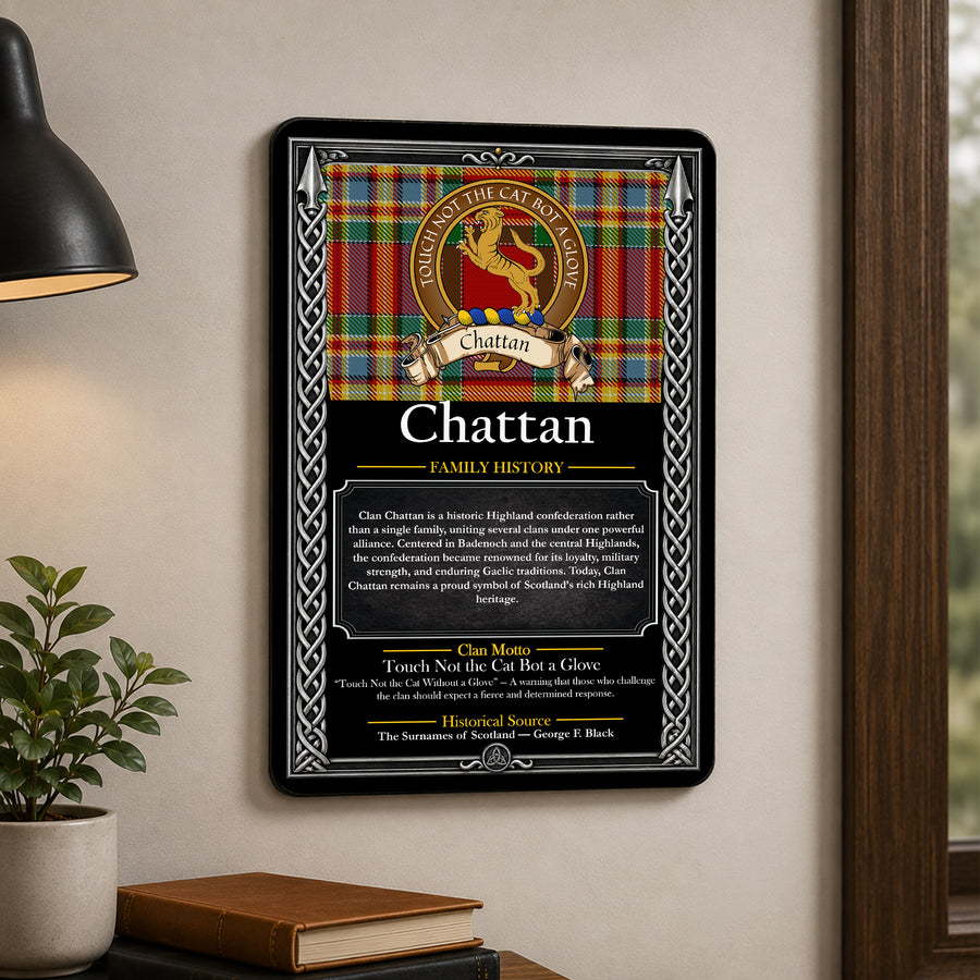 Chattan Scottish Family History Metal Sign – Brown Crest
