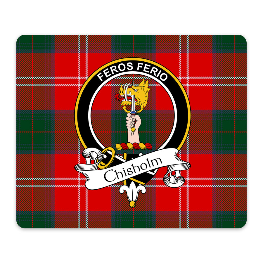 Chisholm Scottish Clan Crest Mouse Pad – Black Crest Design