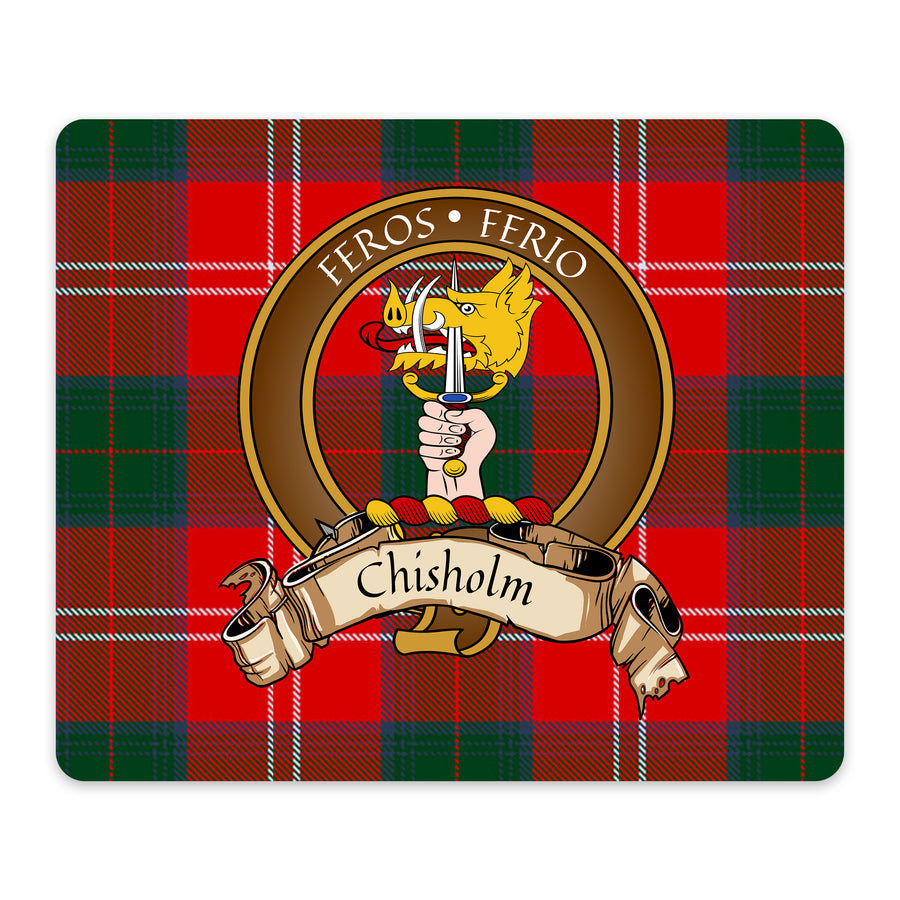 Chisholm Scottish Clan Crest Mouse Pad – Brown Crest Design