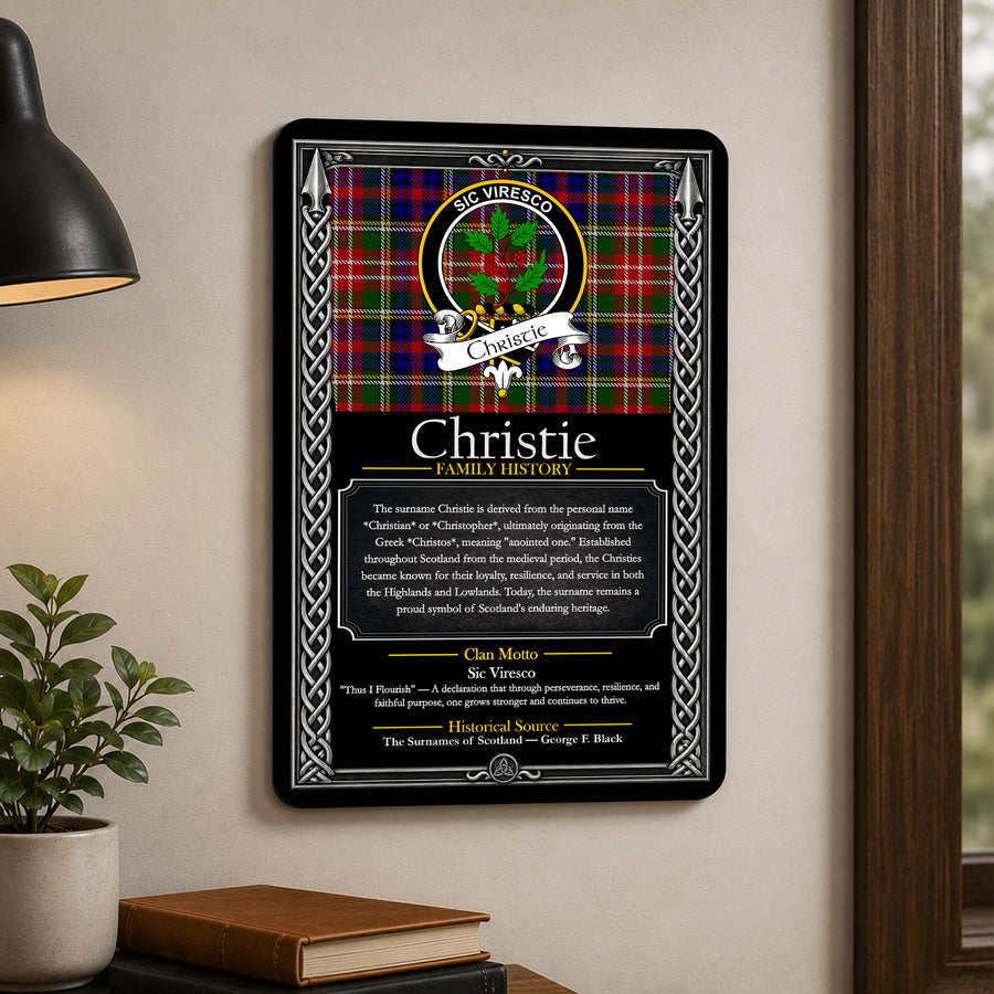 Christie Scottish Family History Metal Sign