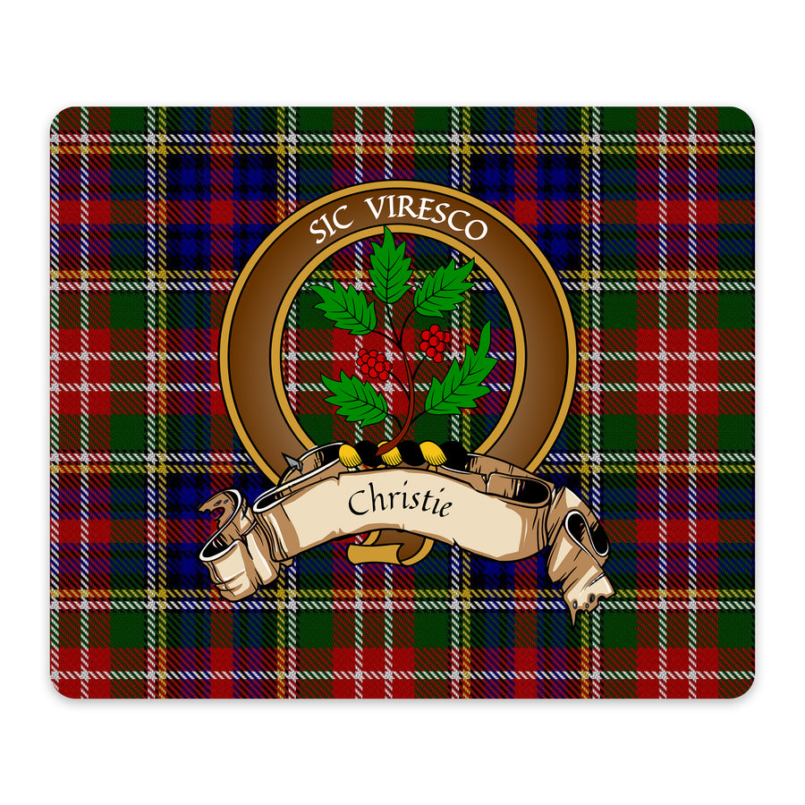 Christie Scottish Clan Crest Mouse Pad – Brown Crest Design