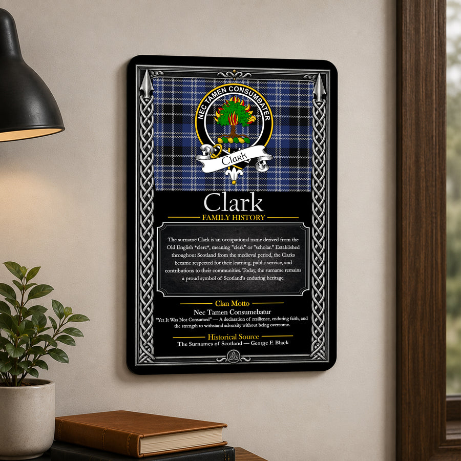 Clark Scottish Family History Metal Sign